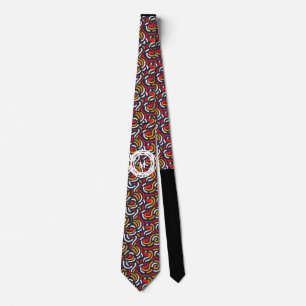 Corbata Patrón circular entrelazado personalizado
