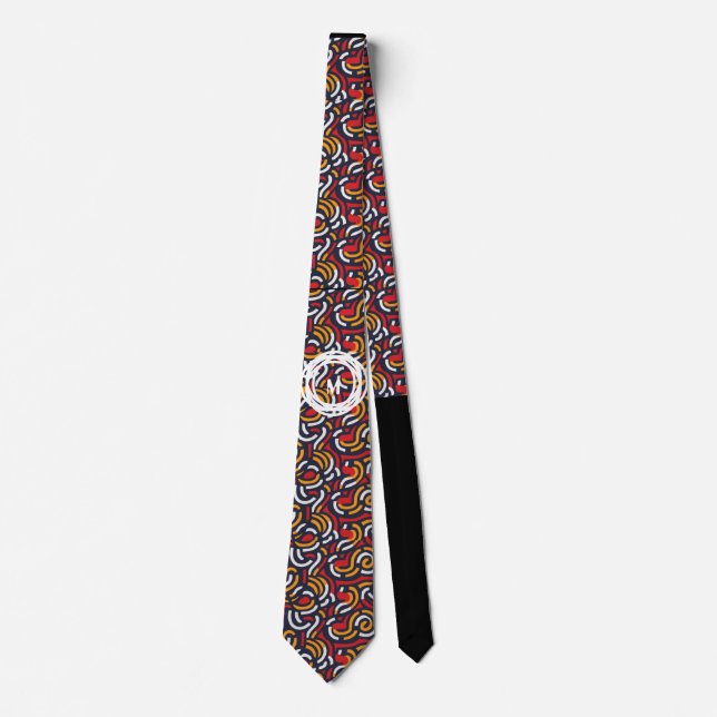 Corbata Patrón circular entrelazado personalizado (Anverso)