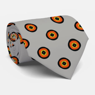 Corbata Patrón circular verde negro naranja