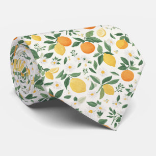 Corbata Patrón cítrico de limón y naranja