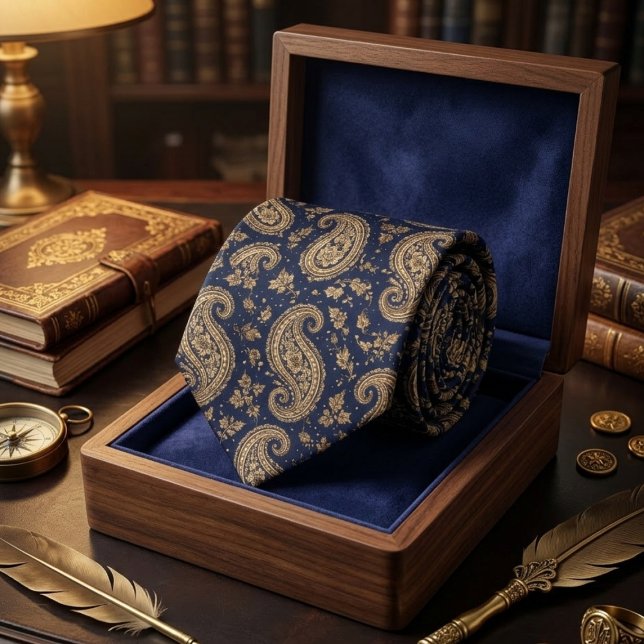 Corbata Patrón Clásico Barroco de Paisley Dorado de la Mar (Subido por el creador)