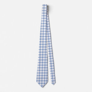 Corbata Patrón clásico de gingham azul claro con estampado