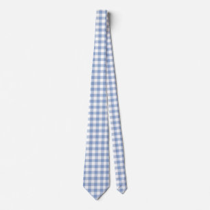 Corbata Patrón clásico de Gingham azul comprobado
