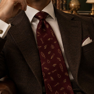 Corbata Patrón Clásico de Herencia Ecuestre de Borgoña