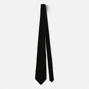 Corbata Patrón clásico de puntos de polka negro y dorado m