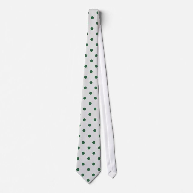 Corbata Patrón clásico de puntos de polka verde sobre los  (Anverso)