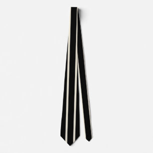 Corbata Patrón Clásico de Rayas Verticales en Blanco y Neg