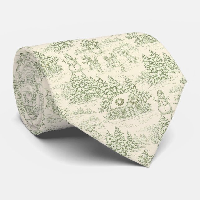 Corbata Patrón Clásico de Toile de Campo de Invierno de Sa (Enrollado)