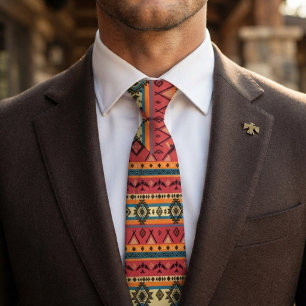 Corbata Patrón Colorido del Suroeste Nativo Americano