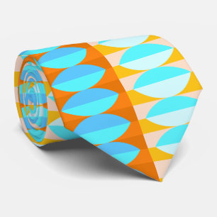 Corbata Patrón colorido turquesa azul naranja amarillo