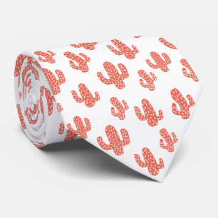 Corbata Patrón continuo de cactus naranja