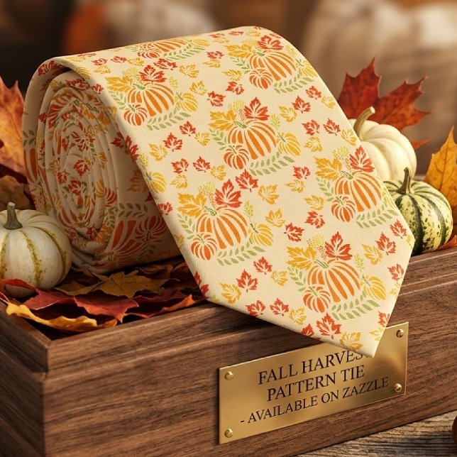 Corbata Patrón continuo de calabaza de otoño y hojas que c (Subido por el creador)