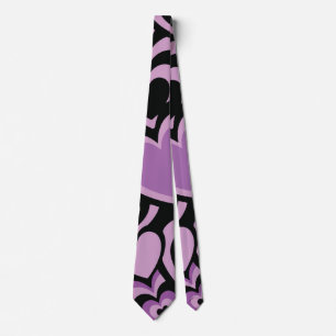 Corbata Patrón continuo de calor púrpura y negro