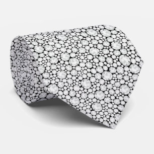Corbata Patrón continuo de diamantes blancos