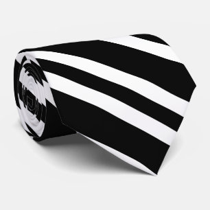 Corbata Patrón continuo de rayas blancas y negras