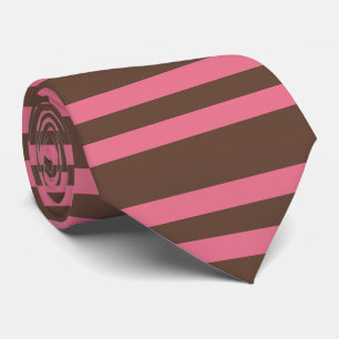 Corbata Patrón continuo de rayas marrones rosadas