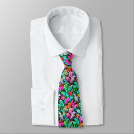 Corbata Patrón continuo de superficie de selva con loros g