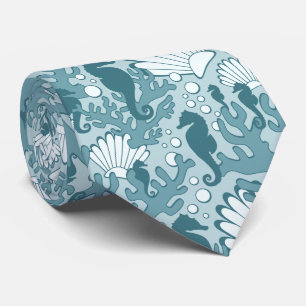 Corbata Patrón coral de la concha de caballete de mar Verd