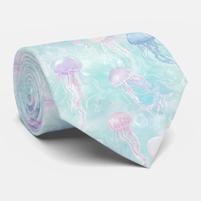 Corbata Patrón Costero de Medusas de Verano (Enrollado)