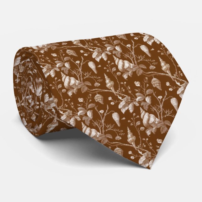 Corbata Patrón Costero de Toile de Conchas Antiguas (Enrollado)