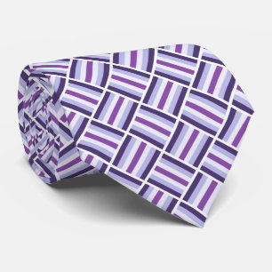 Corbata Patrón cuadrado - Blanco violeta azul