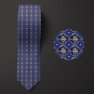 Corbata Patrón de 1 foto de redondeo azul