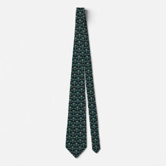 Corbata Patrón de abanico geométrico Art Deco | Esmeralda