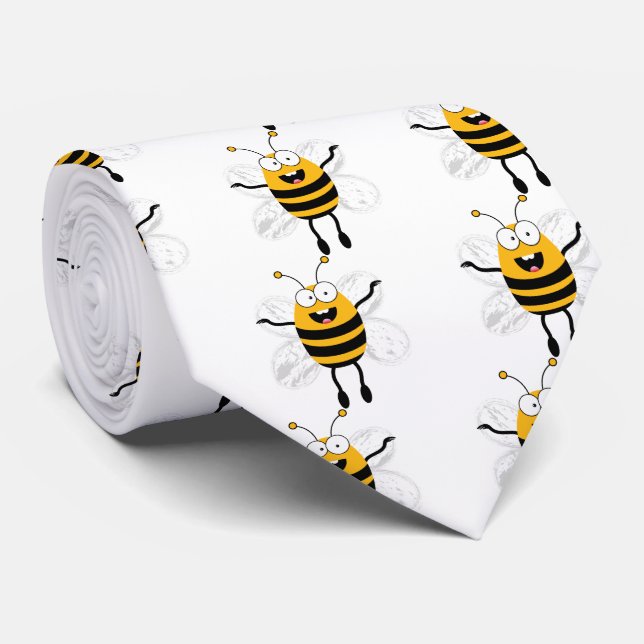 Corbata Patrón de abeja personalizado (Enrollado)