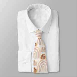Corbata Patrón de acuarela de arcoíris terroso pastel