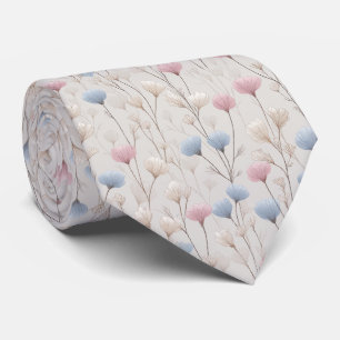 Corbata Patrón de acuarela de flores silvestres pastel