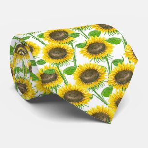 Corbata Patrón de acuarela de girasoles