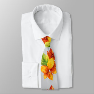 Corbata Patrón de acuarela de hojas de otoño Follaje de ot
