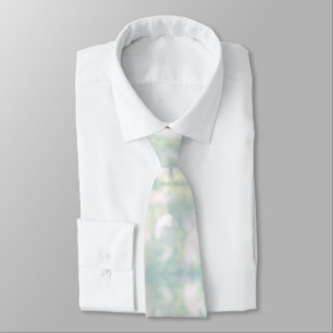 Corbata patrón de acuarela de naturaleza en verde menta pa