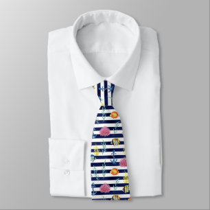 Corbata Patrón de acuarela náutica retro (8)