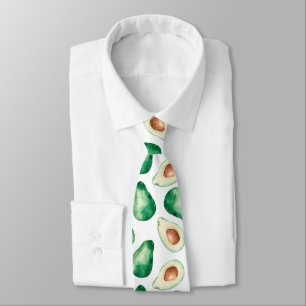Corbata Patrón de aguacate acuarela