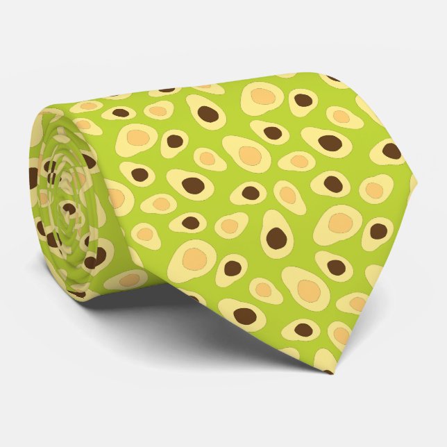 Corbata patrón de aguacate verde (Enrollado)