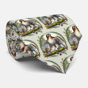 Corbata Patrón de águila búho con azulejos Cool