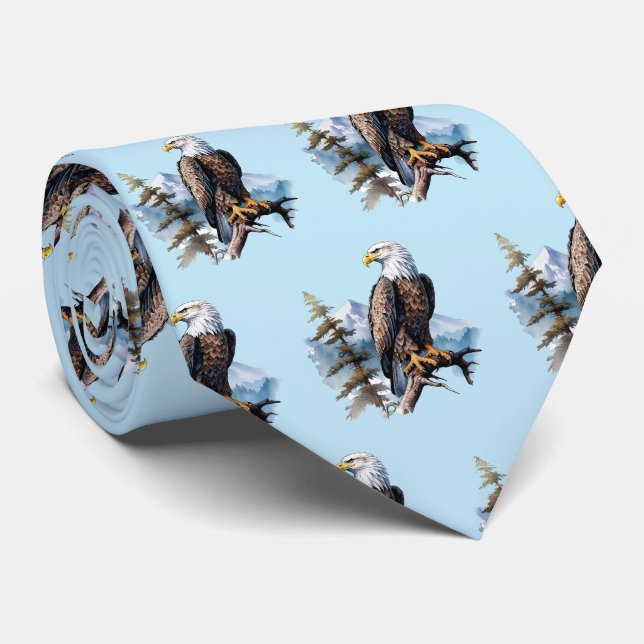 Corbata Patrón de águila con azulejos Cool (Enrollado)