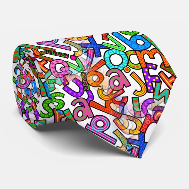 Corbata Patrón de alfabeto minúsculo Doodle (Enrollado)
