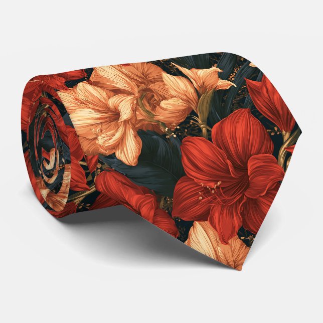 Corbata Patrón de Amarilis Padre Novio Boda de Otoño (Enrollado)