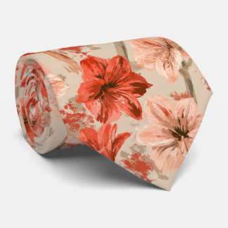 Corbata Patrón de Amaryllis Hombre de Negocios Boho Boda