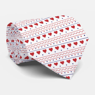 Corbata Patrón de amor de corazón rojo del día de San Vale