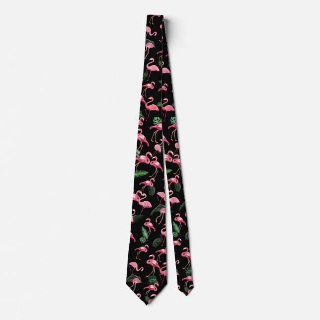 Corbata Patrón de amor de flamencos 4 (Anverso)