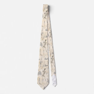 Corbata Patrón de Anatomía de Esqueleto de Médico