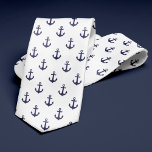 Corbata Patrón de anclas azul y blanco<br><div class="desc">Diseño náutico elegante,  perfecto para los días de fiesta en la oficina o los fines de semana en la playa.</div>
