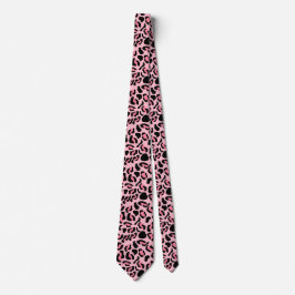 Corbata Patrón de animal de leopardo rosa moderno