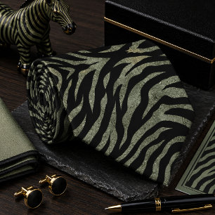 Corbata Patrón de animal salvaje cebra brillante
