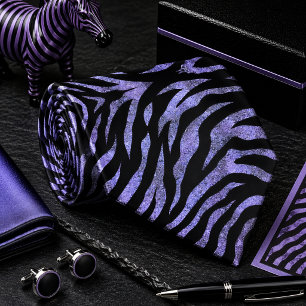 Corbata Patrón de Animal Salvaje Cebra Brillante Purpura