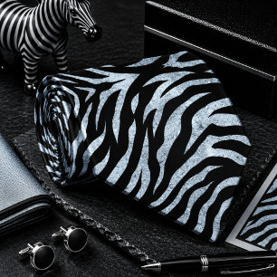 Corbata Patrón de Animal Salvaje Cebra Brillante Verde Men