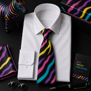 Corbata Patrón de animal salvaje cebra colorido